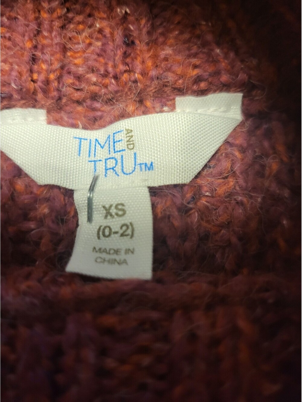 Time and Tru Women's Light Green Textured Knit Sweater, Size XS (0-2)